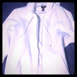 forever 21 white zip up jacket